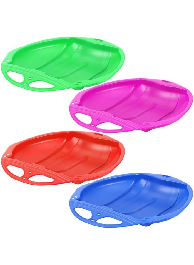 Seenelling Snow Sleds for Kids with Handles Heavy Duty Outdoor Snow Saucer Sled Plastic Disc Beach Downhill, Winter Outdoor Sports(Beetle,4 Colors) - Image 1