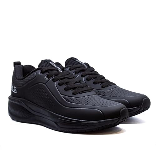 Columbus Sonatina Running Shoes|Walking Shoes| Training & Gym Shoe | Outdoors Shoe for Men Black & Silver (08) - Image 1