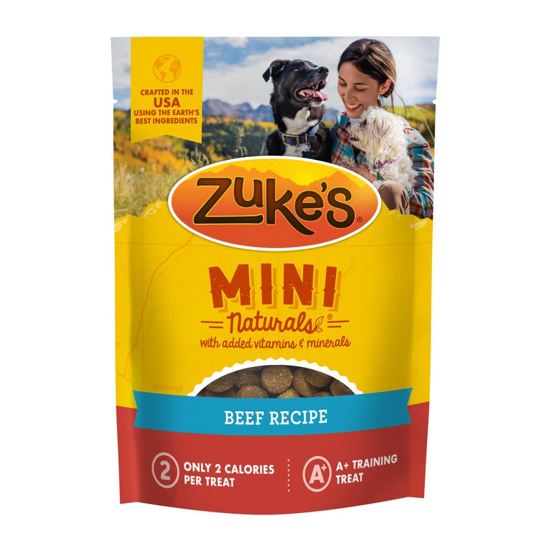 Zuke's Zukeâ€™s Mini Naturals Soft And Chewy Dog Treats For Training Pouch, Natural Treat Bites With Beef Recipe - 6 oz. Bag - Image 1