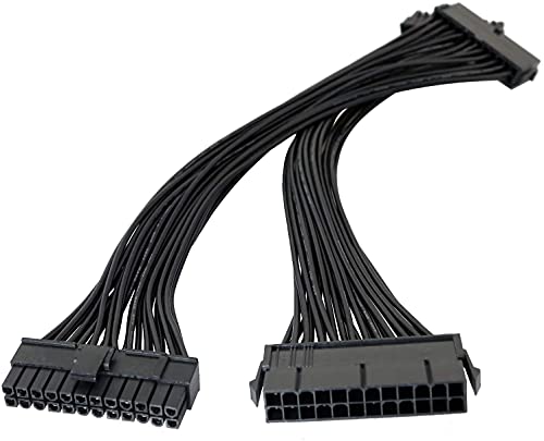 Longdex ATX Extension Cable 2PCS 12.6 inches / 32 cm ATX Motherboard 24 Pin Male to 24 Pin Female Power Supply Extension Cable for Internal PC PSU Power - Image 4