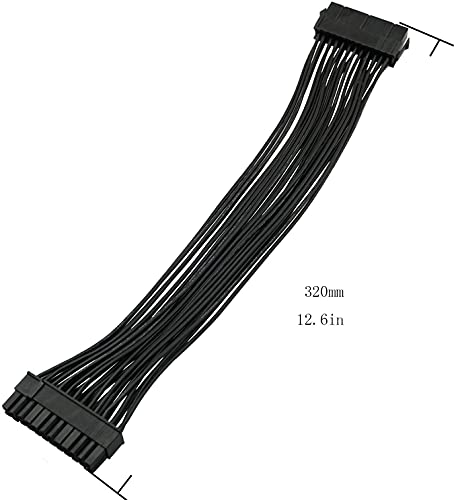 Longdex ATX Extension Cable 2PCS 12.6 inches / 32 cm ATX Motherboard 24 Pin Male to 24 Pin Female Power Supply Extension Cable for Internal PC PSU Power - Image 5