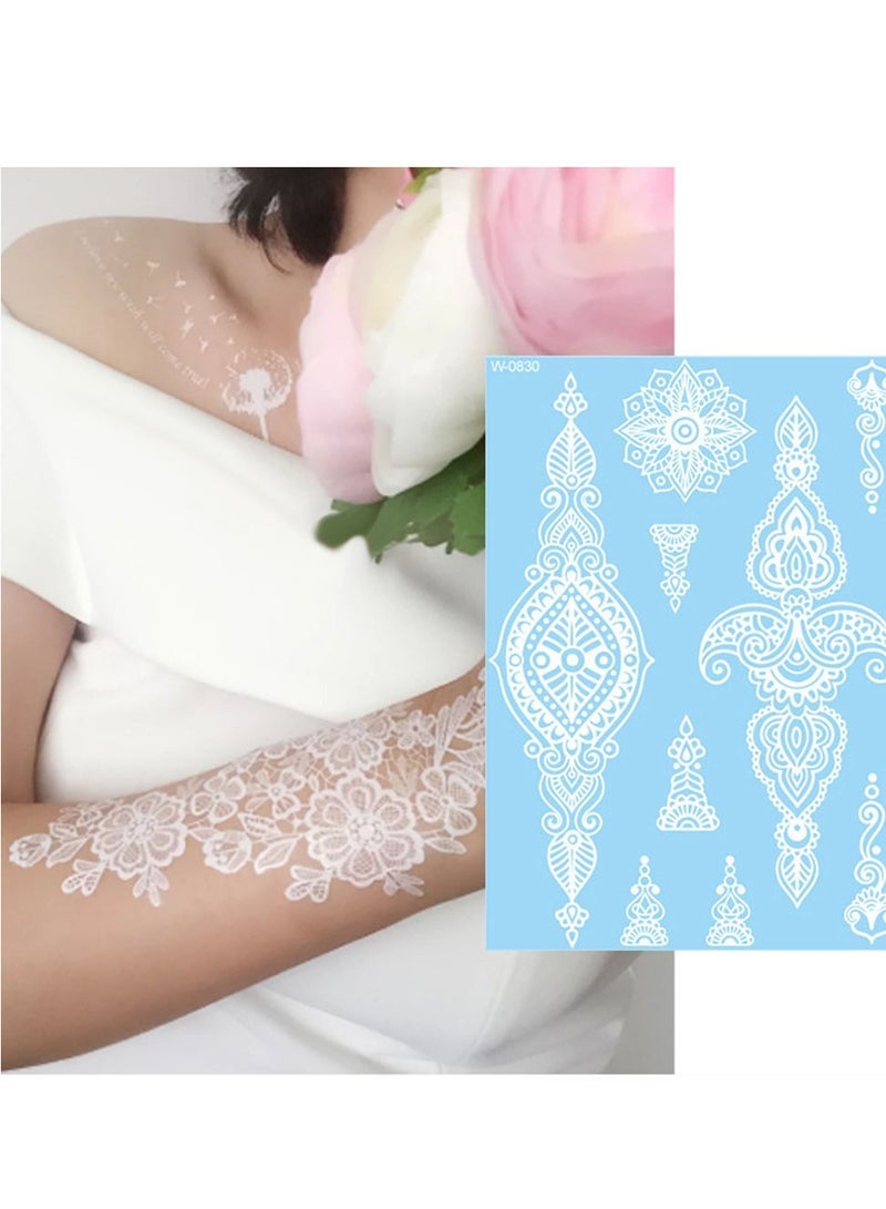 12-Piece Henna Tattoo Stencils Hand Temporary Tattoo Stickers for Women Art Template Painting Stencils - Image 5