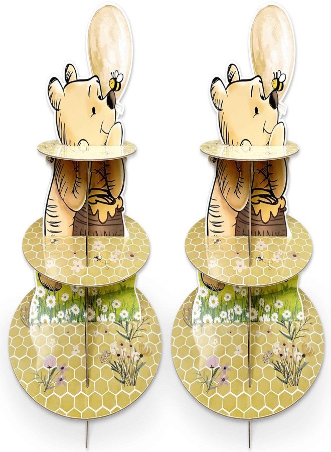 Bttwkco 2pcs Classic Winnie Cupcakes Holder, Cupcake Stands for Party, Pooh Cupcake Tier Stand, Winnie Baby Shower Birthday Party Supply - Image 1