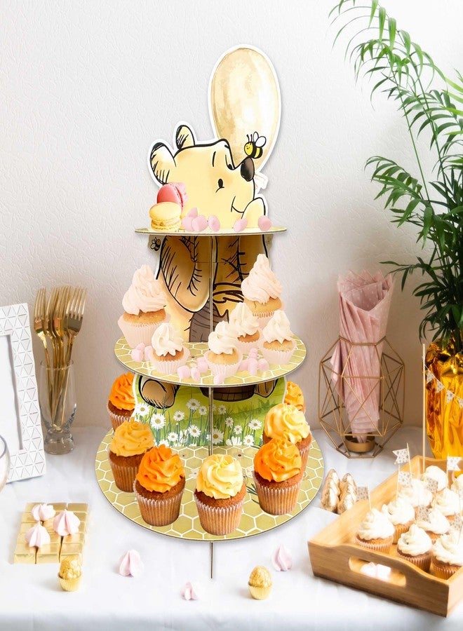 Bttwkco 2pcs Classic Winnie Cupcakes Holder, Cupcake Stands for Party, Pooh Cupcake Tier Stand, Winnie Baby Shower Birthday Party Supply - Image 2