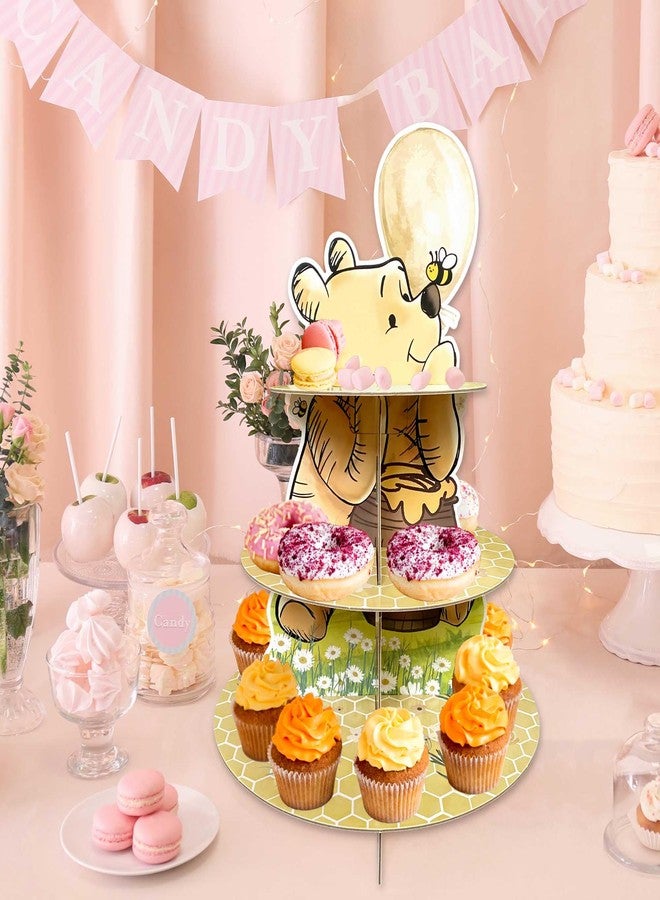 Bttwkco 2pcs Classic Winnie Cupcakes Holder, Cupcake Stands for Party, Pooh Cupcake Tier Stand, Winnie Baby Shower Birthday Party Supply - Image 4