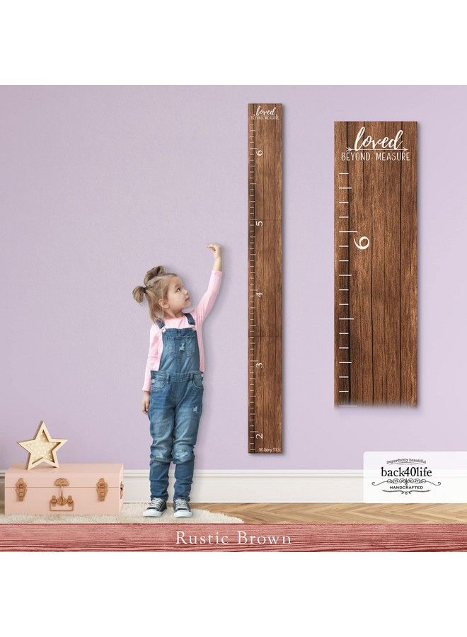 Back40Life Farmhouse Style Wooden Kids Growth Chart Ruler For Boys And Girls (Rustic Brown Wht) - Image 2