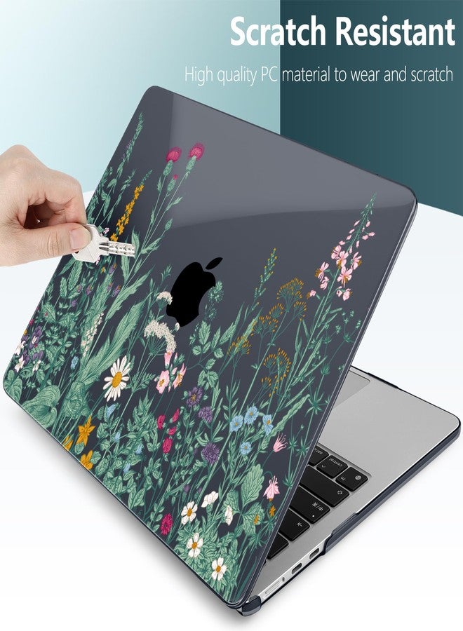 DONGKE for M2 MacBook Air 15.3 inch Case 2023 Release A2941 with Retina Display & Touch ID, Plastic Hard Case & Keyboard Skin & Screen Protector for MacBook Air 15" - Garden Florals - Image 3