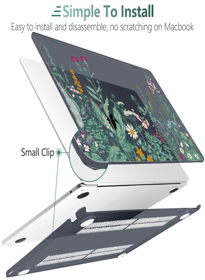 DONGKE for M2 MacBook Air 15.3 inch Case 2023 Release A2941 with Retina Display & Touch ID, Plastic Hard Case & Keyboard Skin & Screen Protector for MacBook Air 15" - Garden Florals - Image 4