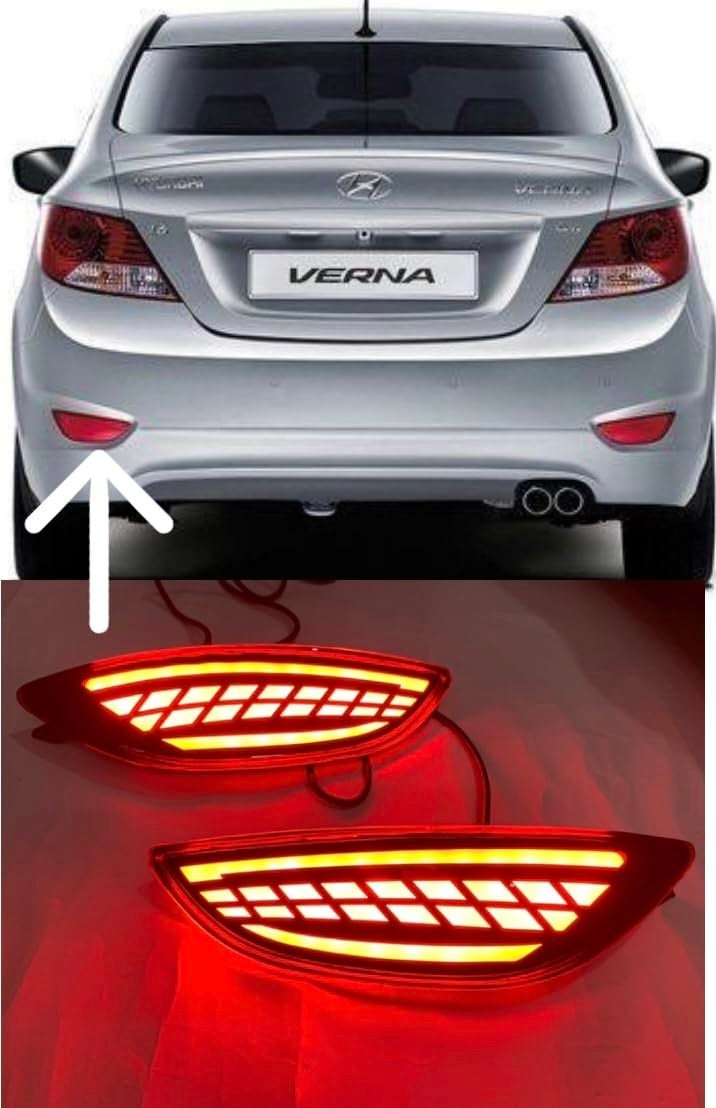 TRENDWALA Rear reflector compatible Verna fludic 2012-2016 matrix indicator Car Reflector Light SET OF 2PCS - Image 4
