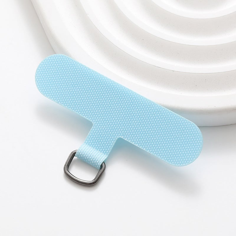 Colorful Solid Fabric Phone Case T-Clip Universal Strap Pad C309-T type curing cloth clip (light blue)