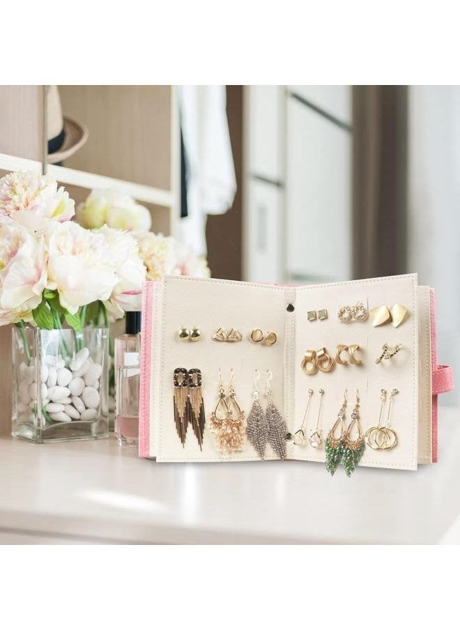 yongsheng Book Style Earrings Storage Organizer-Enamel Pin Display Book, Portable Pin Trading Book, to Display and Trade Your Pins, Capacity, Leather Pin Holder, Fits Rubber Pin Back, Pink  - Image 5