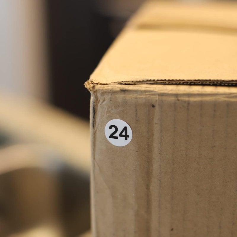InStockLabels.com White with Black Number 24 Circle Dot Stickers, 3/4 Inch Round, 500 Labels on a Roll for Organization and Inventory - Semi-Gloss Finish - Made in The USA - Image 2