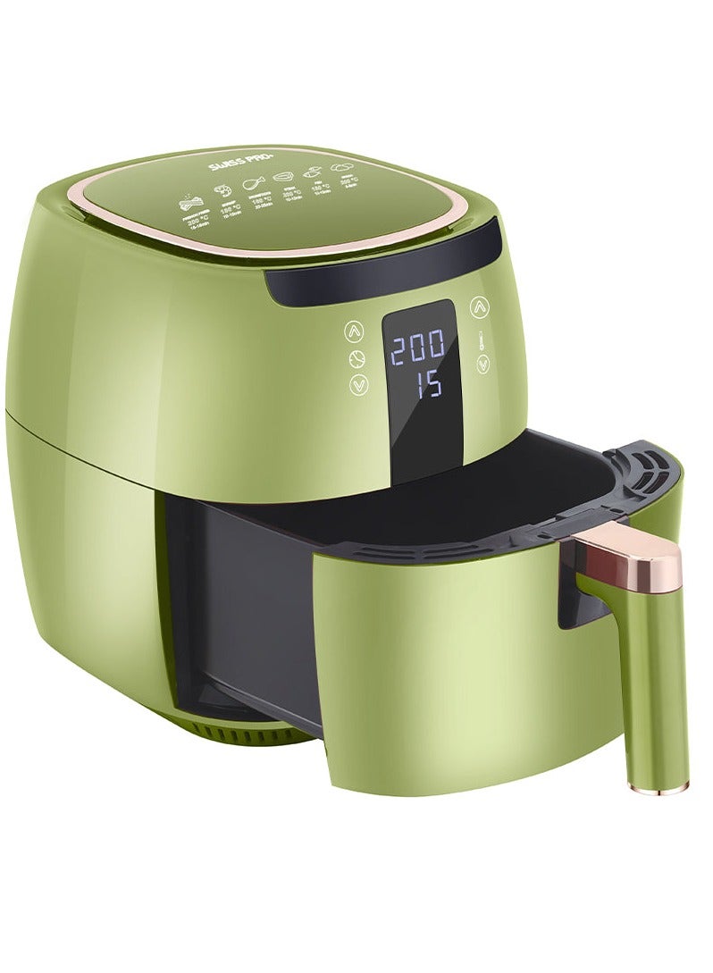 Swiss Pro+ Digital Air Fryer without Fat - Stainless Steel - Green- 7L - 1750W