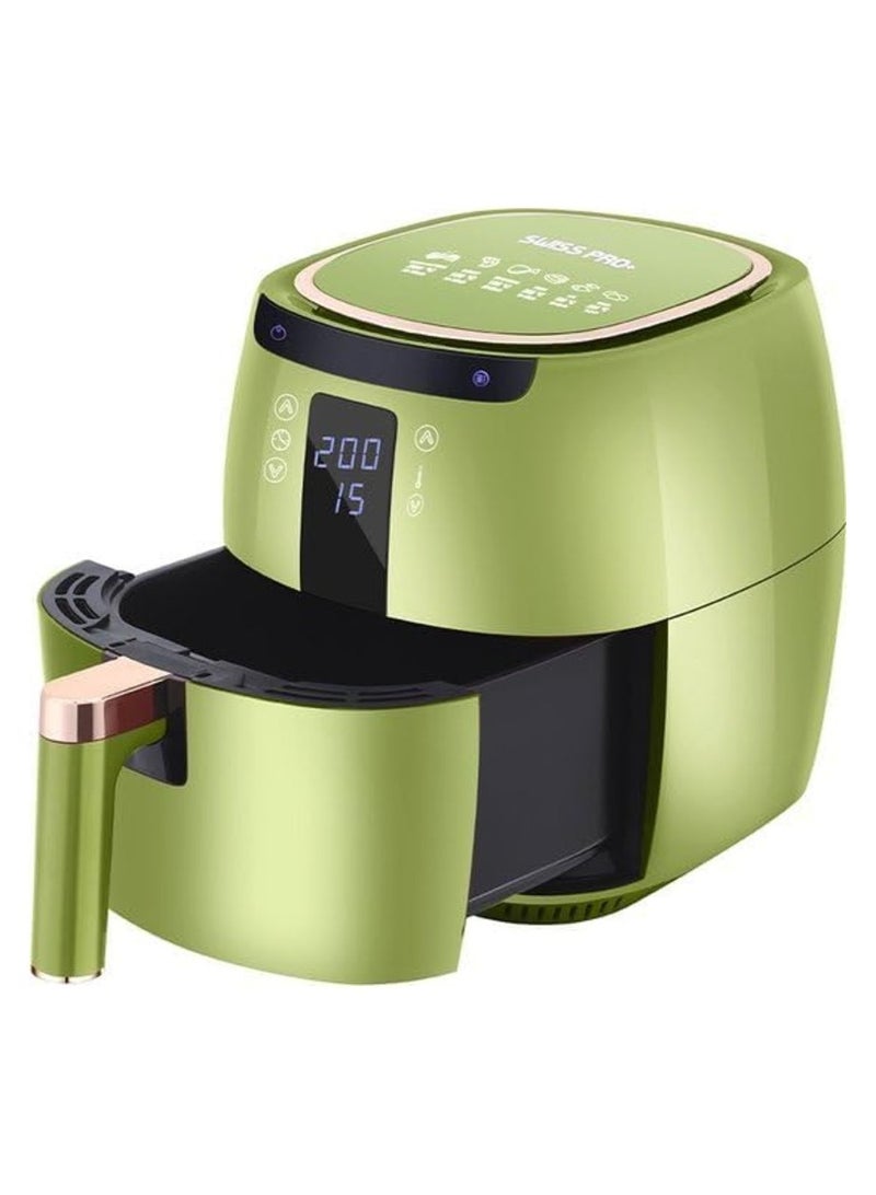 Swiss Pro+ Digital Air Fryer without Fat - Stainless Steel - Green- 7L - 1750W