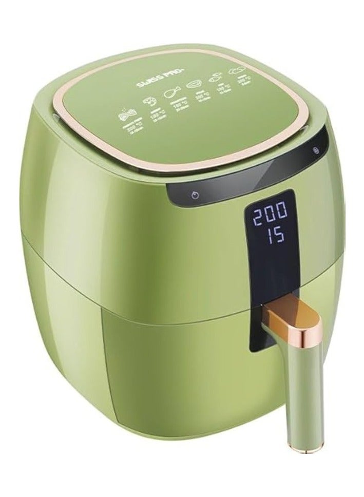 Swiss Pro+ Digital Air Fryer without Fat - Stainless Steel - Green- 7L - 1750W