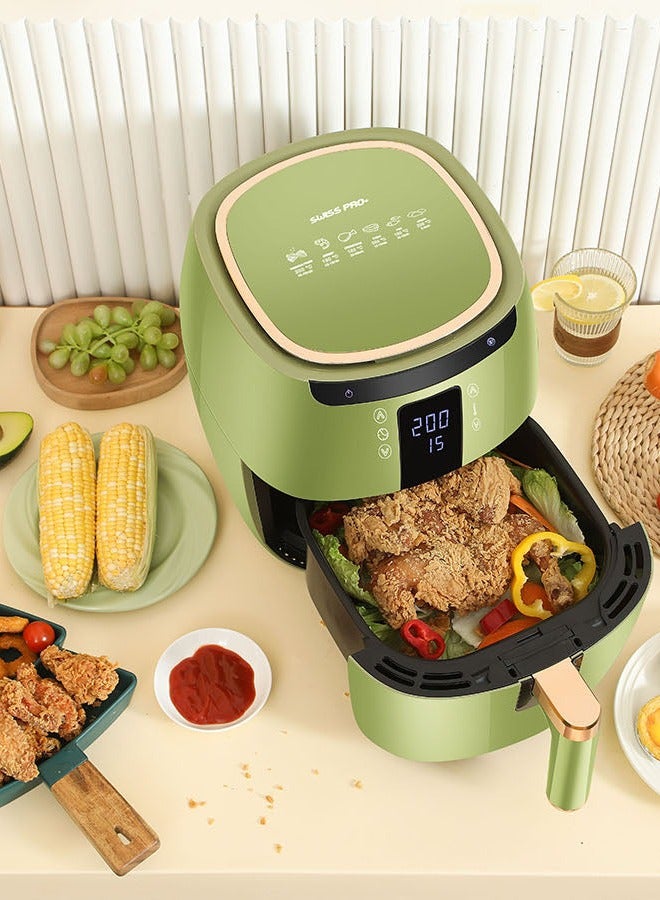 Swiss Pro+ Digital Air Fryer without Fat - Stainless Steel - Green- 7L - 1750W