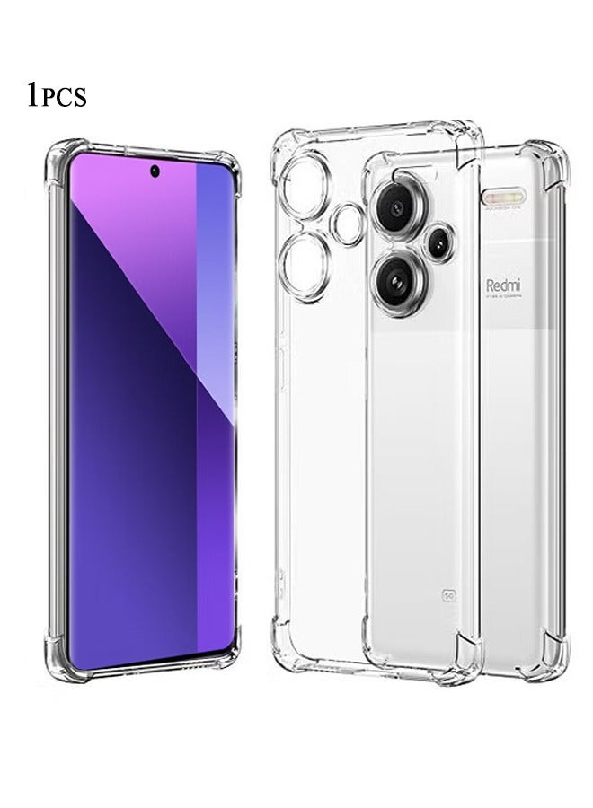 Redmi Note 13 Pro Plus 5G Case Cover with Clear Soft TPU Four Corners Airbags Duty Shockproof Anti-Scratch Protective Back Cover for Redmi Note 13 Pro+ 5G - Image 1