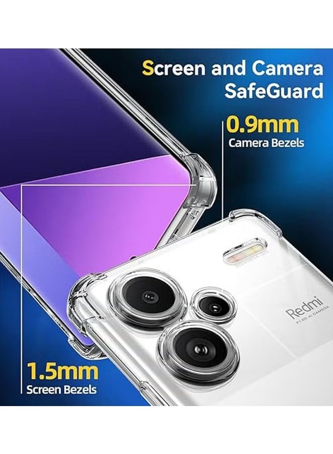Redmi Note 13 Pro Plus 5G Case Cover with Clear Soft TPU Four Corners Airbags Duty Shockproof Anti-Scratch Protective Back Cover for Redmi Note 13 Pro+ 5G - Image 5