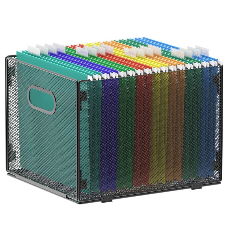 Samstar Hanging File Organizer, Mesh File Folder Organizer File Crate File Cabinet Inserts Storage Box, Letter Size - Image 1