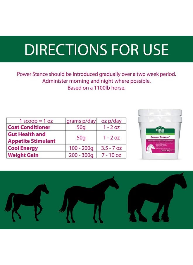 Stance - Power Stance Powdered Coconut Oil Horse Supplement - May Support Coat Condition, Digestive Health and Stamina, GMO & Sugar Free - 5 lb - Image 1