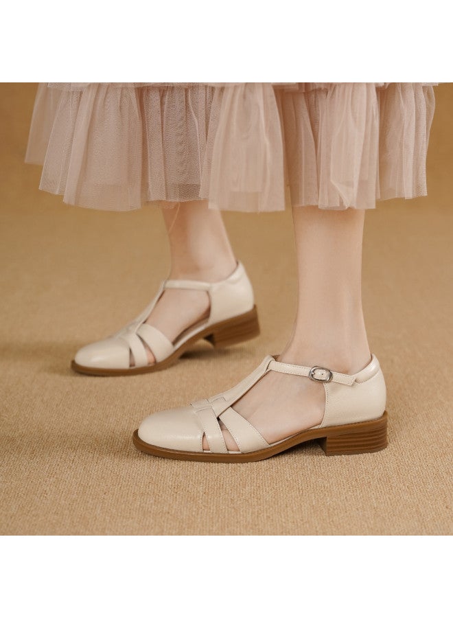 Goldlion Soft Suede】fashion Hollowed Roman Sandals Women, 2025 New Style Comfortable Versatile Commuter Sandals - Image 2
