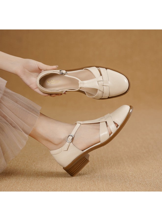 Goldlion Soft Suede】fashion Hollowed Roman Sandals Women, 2025 New Style Comfortable Versatile Commuter Sandals - Image 4