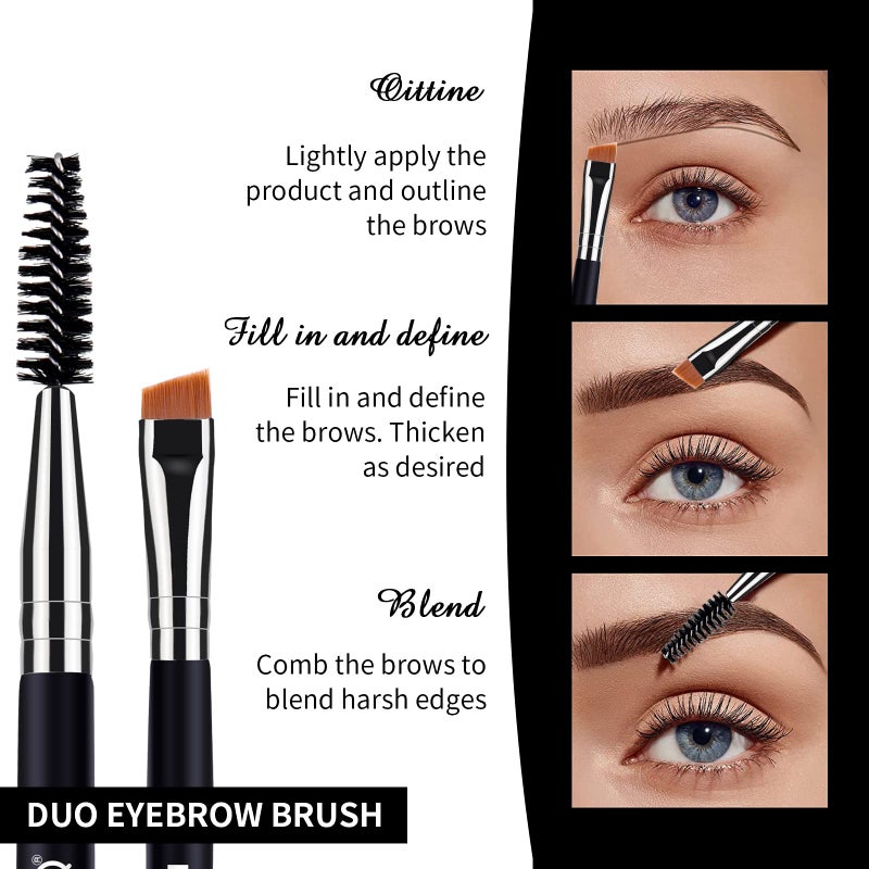 MSQ Eyebrow Brush and Comb Eyelash Brush Eyelash Separator Eye Brow Comb & Spoolie Brush Professional Mascara Brushes Eyebrow Eyelash Grooming Brush Eye Makeup Tools Set (3 PCS) - Image 4