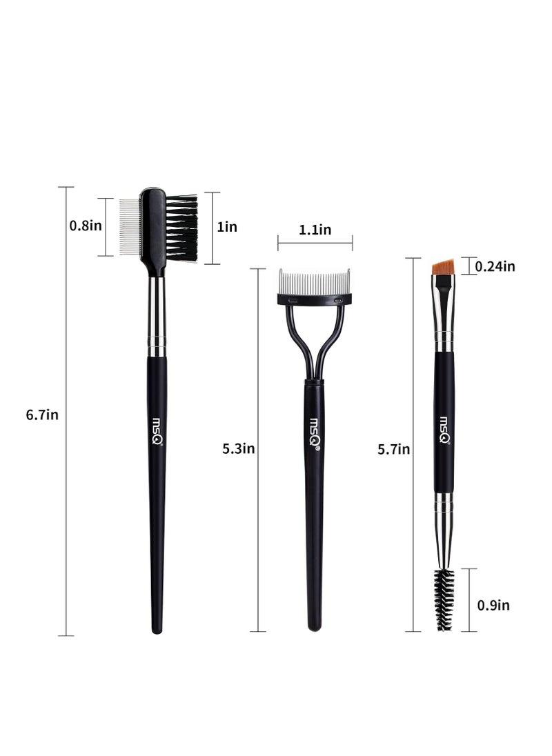 MSQ MSQ Eyebrow Brush and Comb Eyelash Brush Eyelash Separator Eye Brow Comb & Spoolie Brush Professional Mascara Brushes Eyebrow Eyelash Grooming Brush Eye Makeup Tools Set (3 PCS)  - Image 4