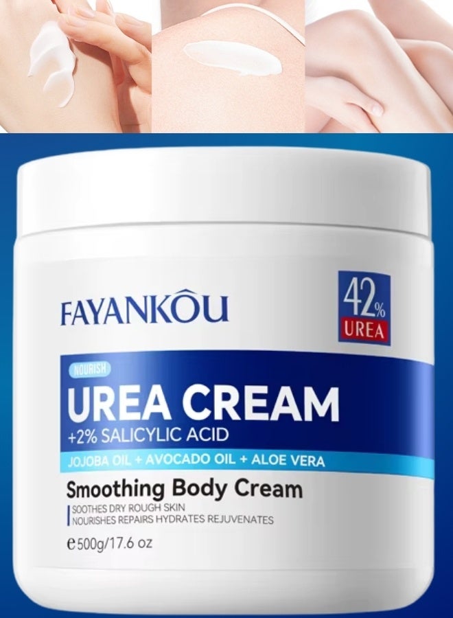 FAYANKOU 500g Urea Cream Smoothing Body Cream 42% Urea Cream with 2% Salicylic Acid Cream for Dry Rough Skin - Image 1