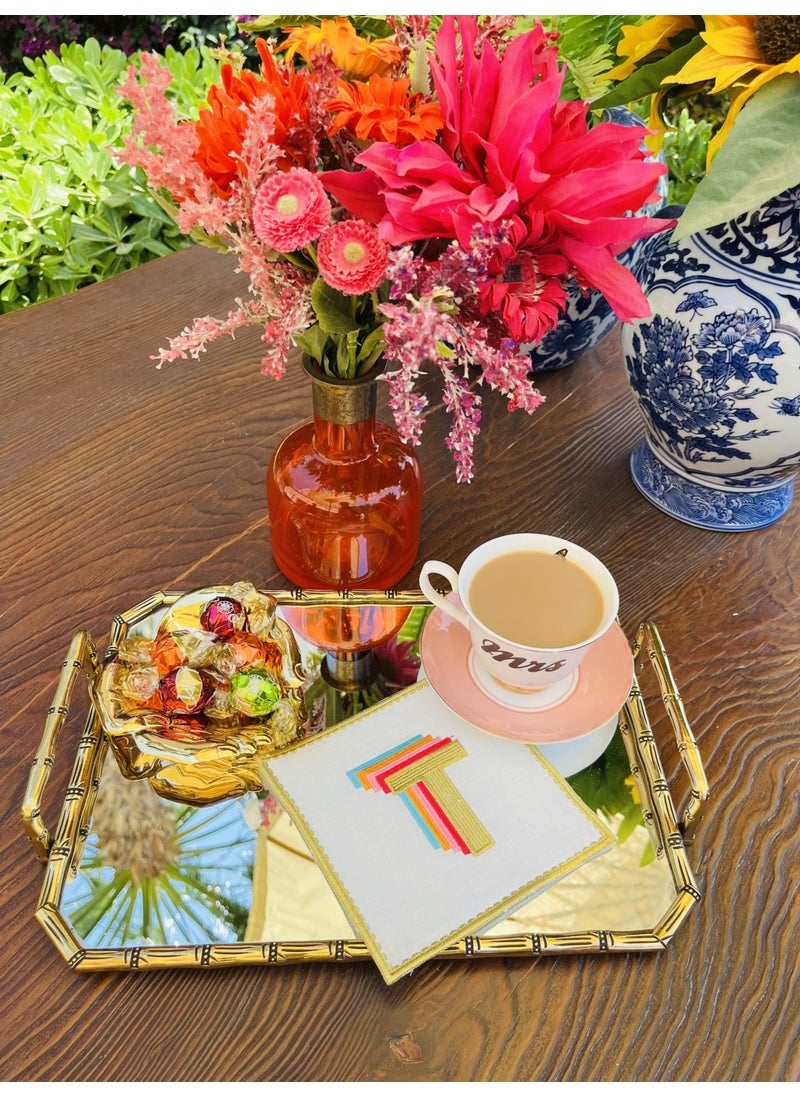 Ge Living - Rainbow T Letter Cocktail Napkin (1 Piece) - Image 1