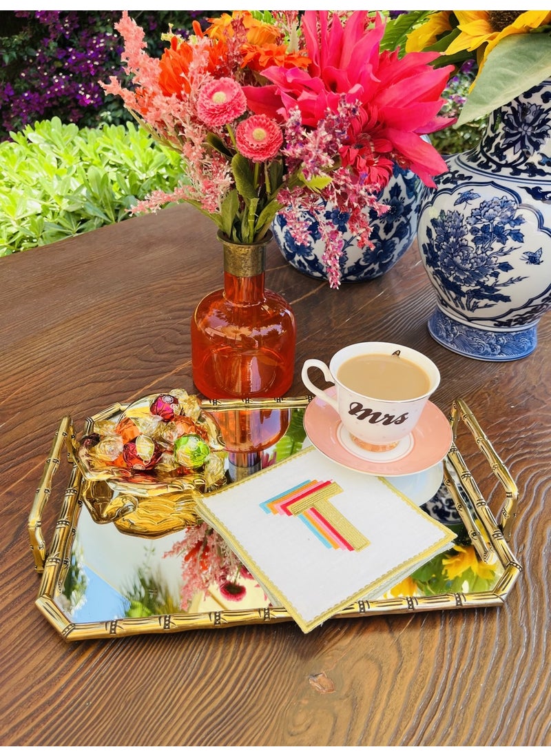 Ge Living - Rainbow T Letter Cocktail Napkin (1 Piece) - Image 1