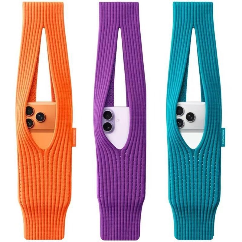 Apple iPhone Stylish Knitted Phone Pouch - Unisex Mini Shoulder Bag for Autumn/Winter - Image 2