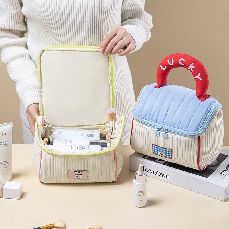 Cute House Cosmetic Storage Bag, Large Capacity, Portable Travel Pouch - Image 3