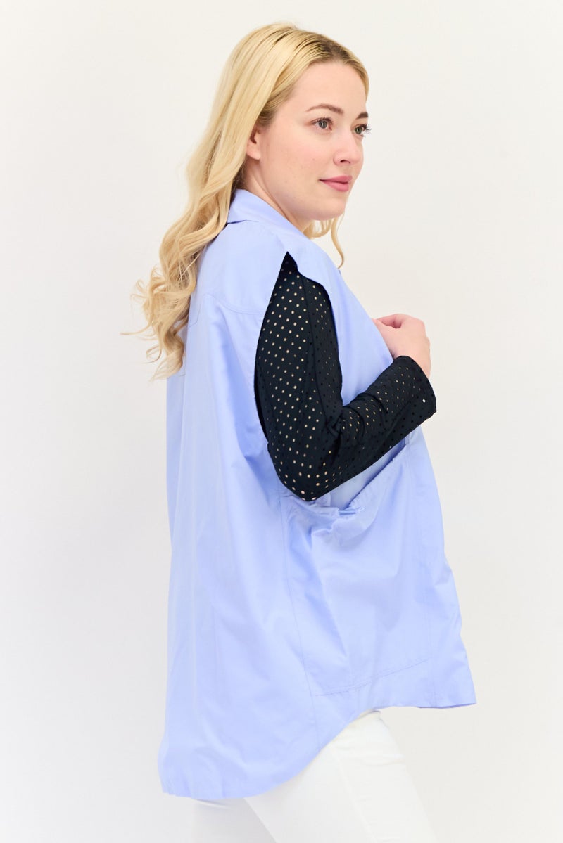 Adidas ملابس رياضية نسائية تناسب بدون أكمام بشعار العلامة التجارية قمة خارجية، زرقاء فجر - Image 2