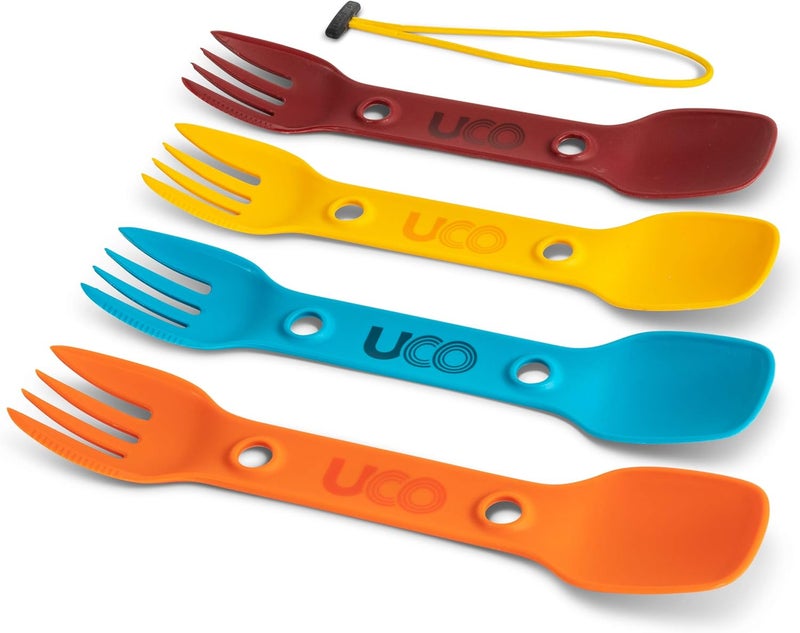 UCO Utility Spork 3-in-1 Combo Spoon-Fork-Knife Camping Utensil, 4-Pack - Image 1