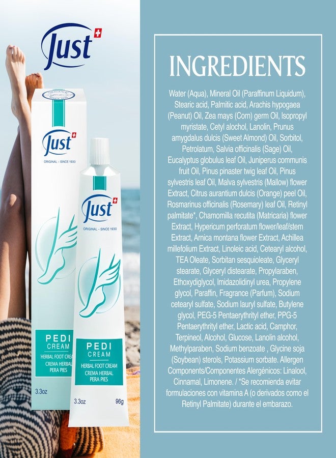 SwissJust Swiss Just Pedicream Foot Cream 3.4 Fl oz- Nourishing Foot Care Kit with a High Concentration of Almond Oil for Skin - Soothing and Moisturizing Natural and Herbal Formula for Dry and Cracked Feet - Image 2