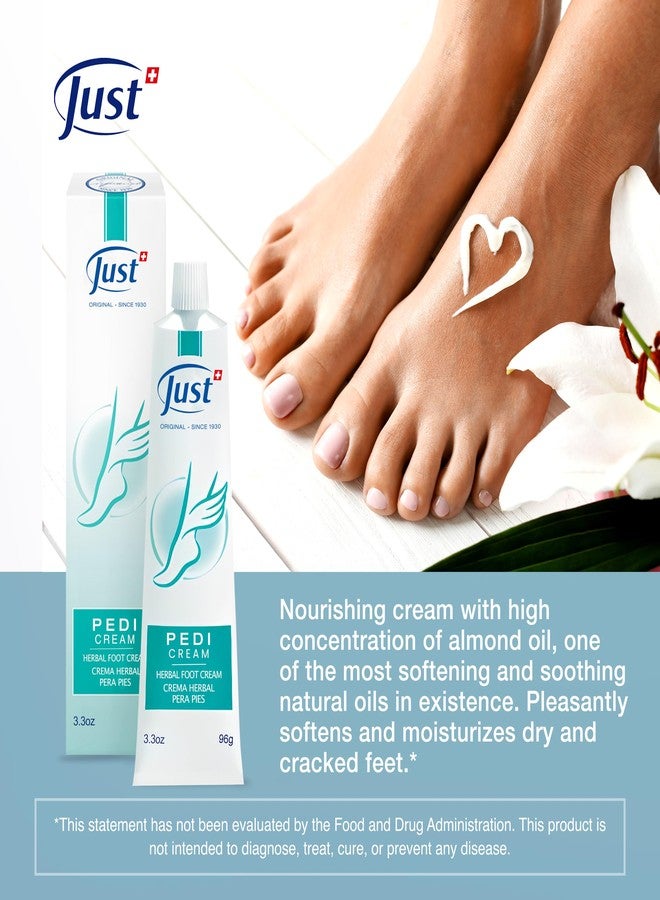 SwissJust Swiss Just Pedicream Foot Cream 3.4 Fl oz- Nourishing Foot Care Kit with a High Concentration of Almond Oil for Skin - Soothing and Moisturizing Natural and Herbal Formula for Dry and Cracked Feet - Image 4