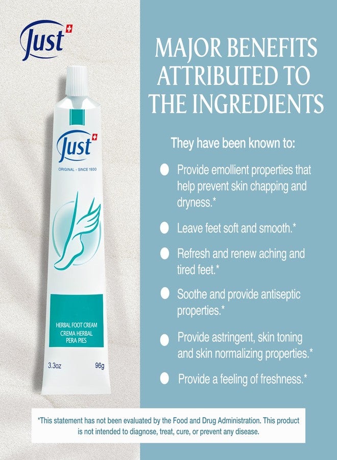 SwissJust Swiss Just Pedicream Foot Cream 3.4 Fl oz- Nourishing Foot Care Kit with a High Concentration of Almond Oil for Skin - Soothing and Moisturizing Natural and Herbal Formula for Dry and Cracked Feet - Image 3