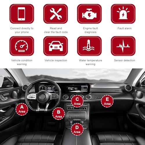 YTFRL Bluetooth OBD2 Scanner for Car, OBD II Wireless Diagnostic Code Reader Bluetooth Scan Tool, Universal Professional Auto Engine Fault Diagnosis Tester Adapter, Car Accessories - Image 5