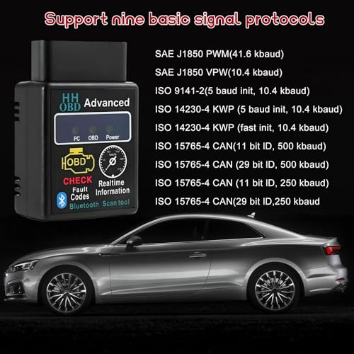 YTFRL Bluetooth OBD2 Scanner for Car, OBD II Wireless Diagnostic Code Reader Bluetooth Scan Tool, Universal Professional Auto Engine Fault Diagnosis Tester Adapter, Car Accessories - Image 4