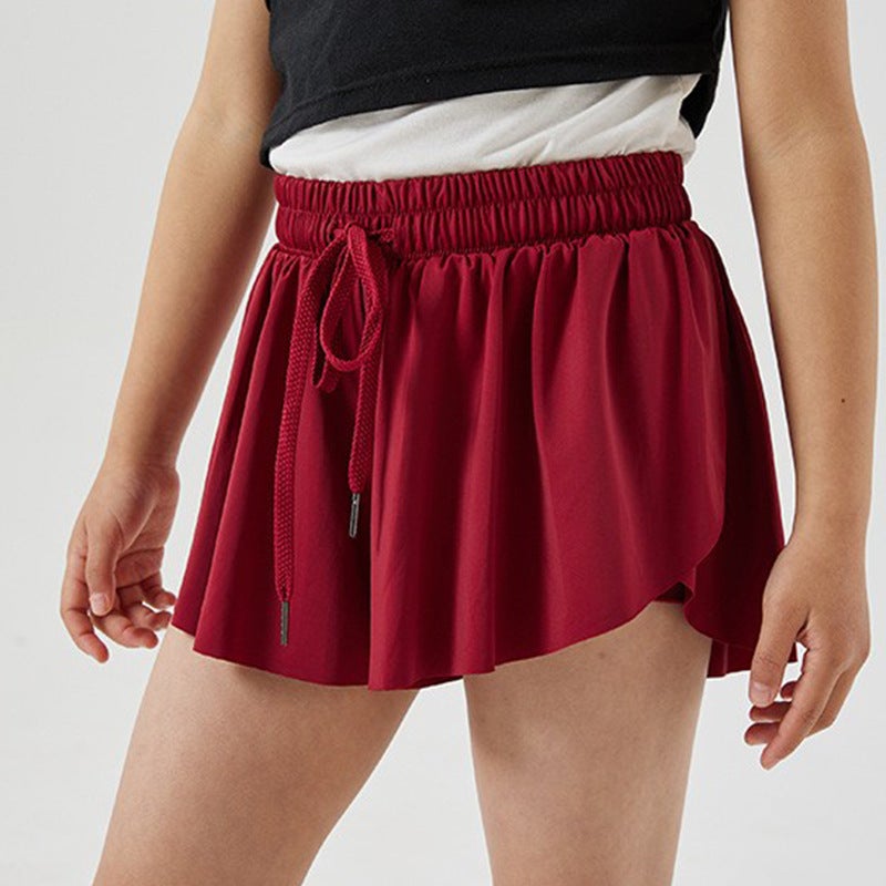Generic 2024 New Womens Yoga Skirt Shorts with Pockets Wine red short skirt