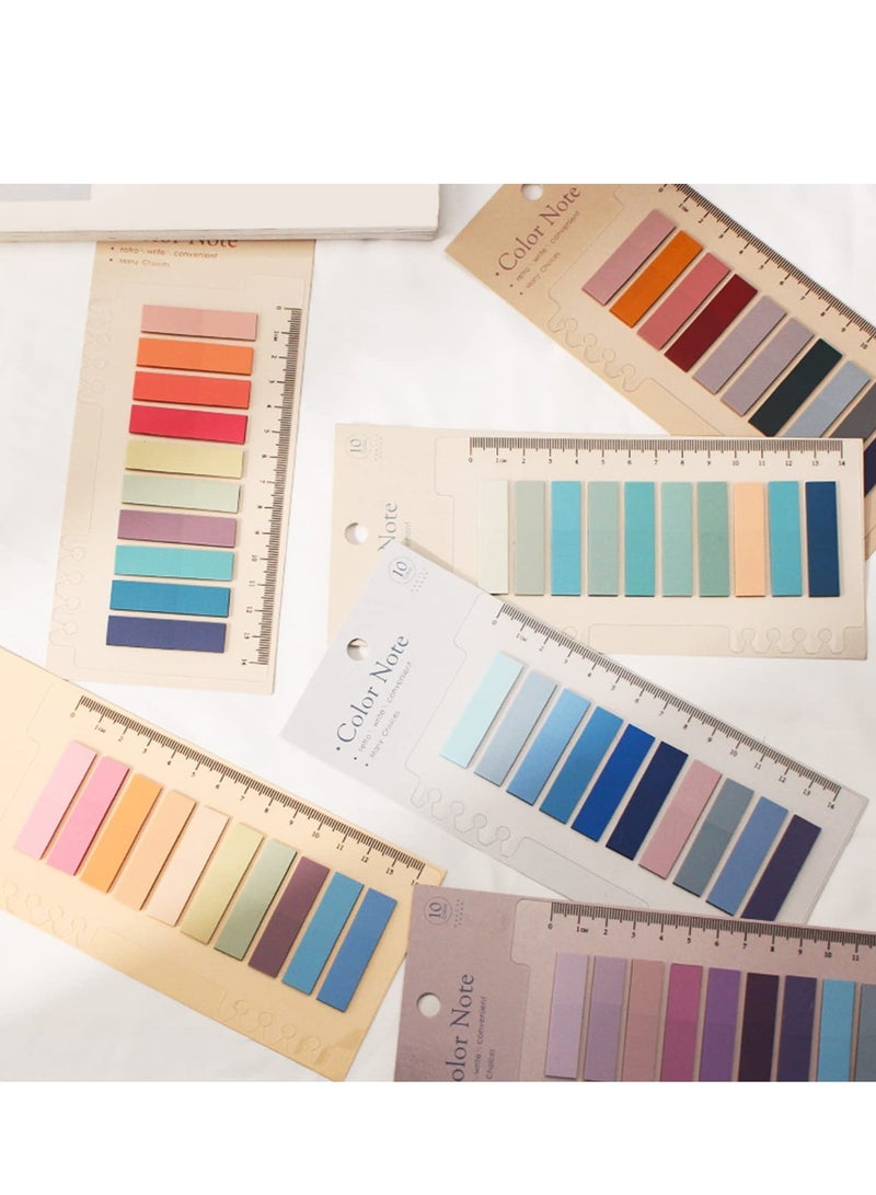 SOLARAE Page Markers Sticky Index Tabs, 6 Sheets Morandi Strip, Writable Notes with Ruler for Marking Classify File, Sticks Securely, Removes Cleanly 1200 Pcs - Image 4