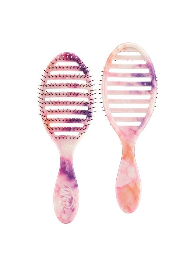 Wet Brush فرشاة شعر سريعة الجفاف - غسيل ملون، علامة مائية - تصميم جيد التهوية وشعيرات HeatFlex فائقة النعومة آمنة للتجفيف بالمجفف مع مقبض مريح للتحكم في التشابك والشعر الذي لا يمكن السيطرة عليه - بدون ألم - Image 1