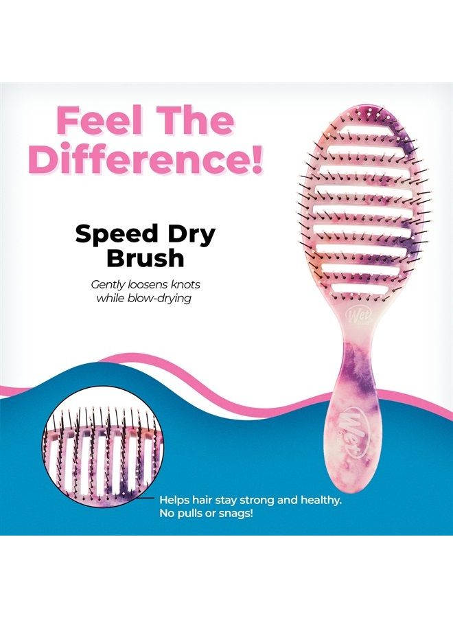 Wet Brush فرشاة شعر سريعة الجفاف - غسيل ملون، علامة مائية - تصميم جيد التهوية وشعيرات HeatFlex فائقة النعومة آمنة للتجفيف بالمجفف مع مقبض مريح للتحكم في التشابك والشعر الذي لا يمكن السيطرة عليه - بدون ألم - Image 2