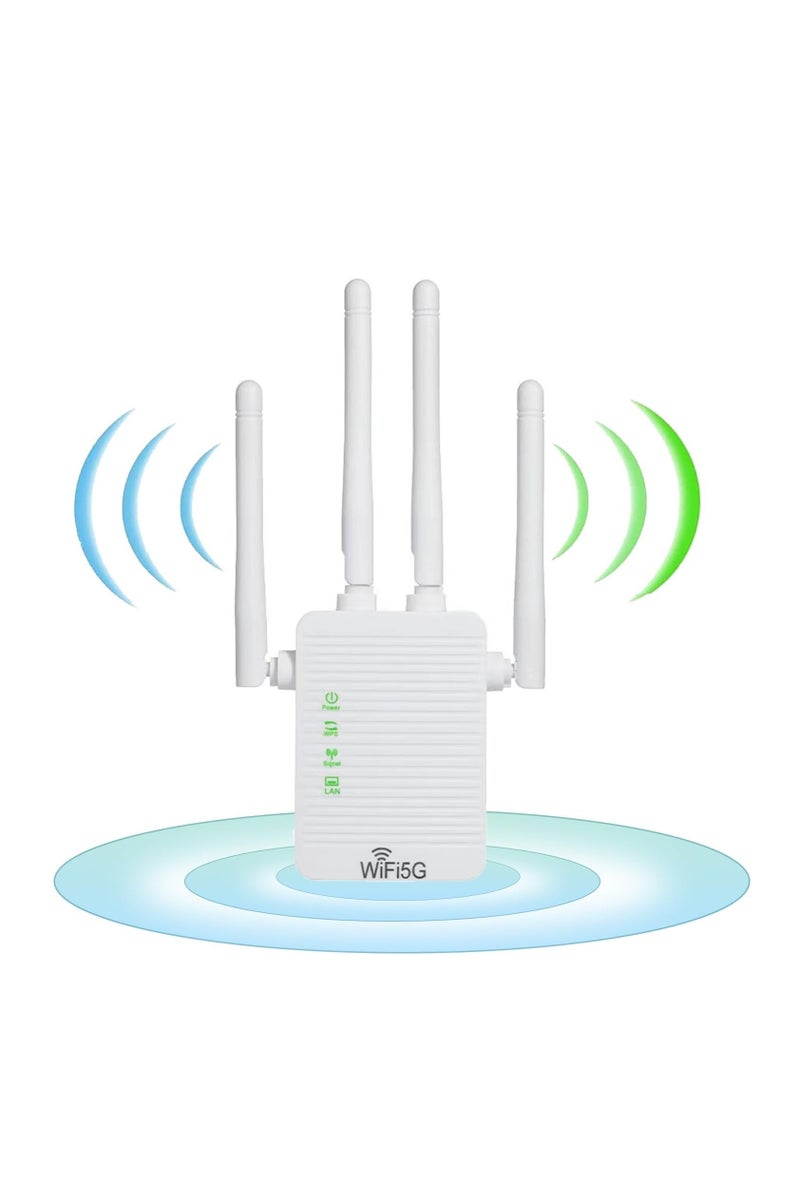 Anmi Anmi WiFi Extender, WiFi Signal Repeater, 1200Mbps, 5G/2.4G Dual Band WiFi Extender, One-touch Setting, Plug And Play