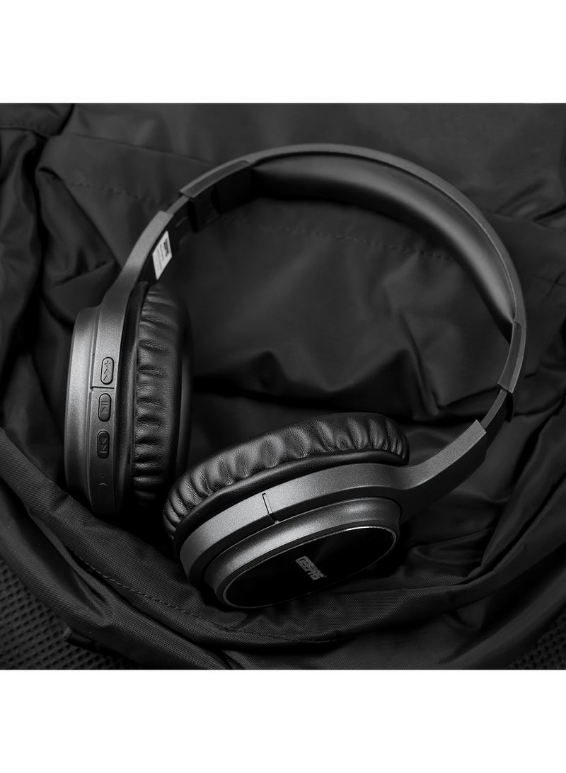 GEEPAS Bluetooth Headphone High-Quality Sound and 10 Hours Working Time| Wired & Wireless Use Improves Mobility and Flexibility| Hands Free Call, FM Radio, AUX Input|  Comfortable, Modern and Foldable Design with Soft Earmuff | 2 Years Warranty Black - Image 4