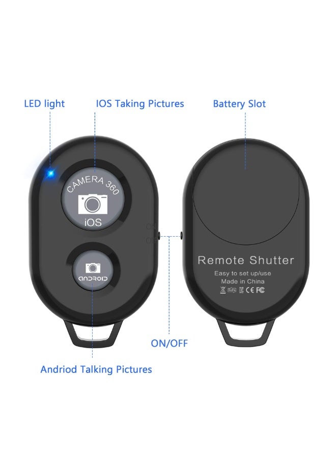 Bluetooth Camera Remote Shutter for Smartphones (2 Pack), Wireless Camera Remote Control Compatible with iPhone/Android Cell Phone - Create Amazing Photos and Selfies, Wrist Strap Included - Image 3