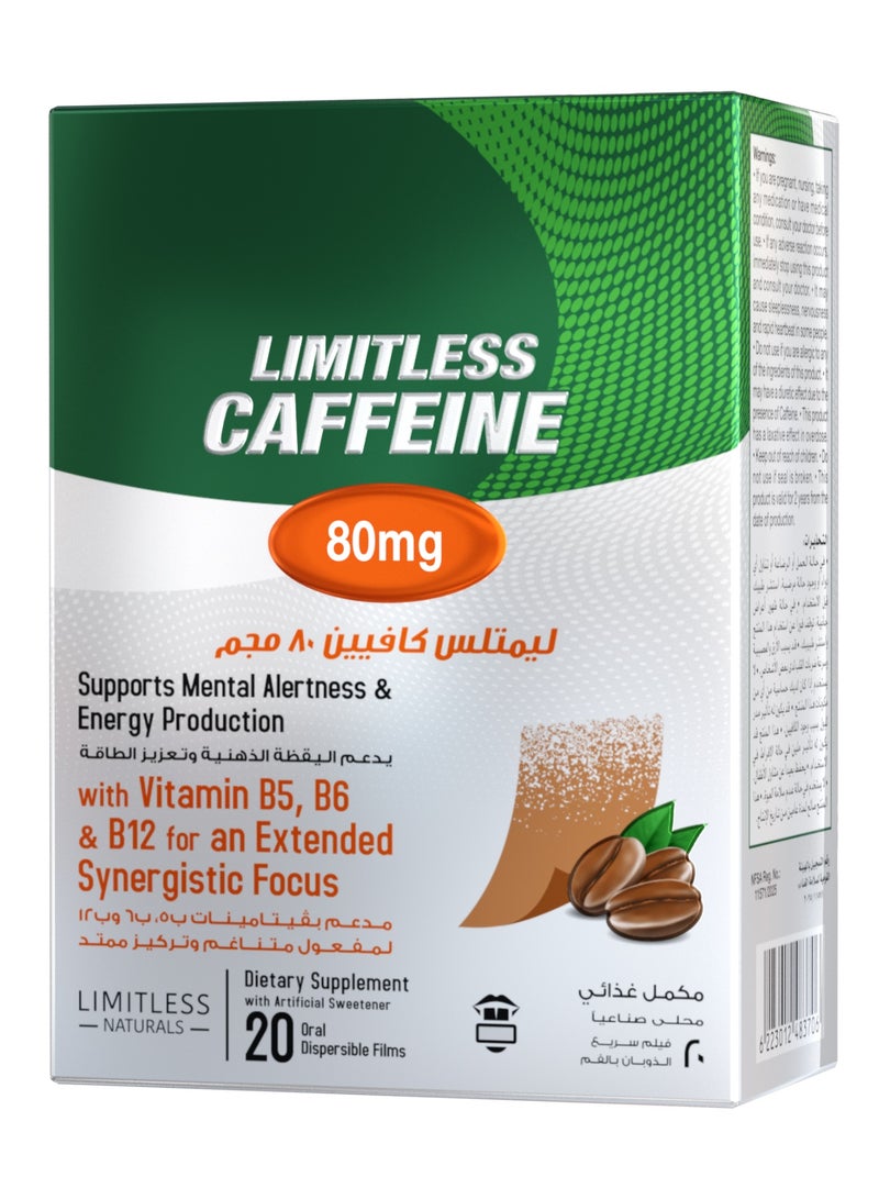 LIMITLESS Caffeine ODF 80mg 20 Dispersible Films - Image 1