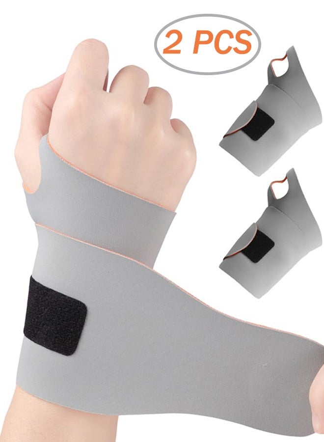 دعامة الرسغ النحيفة جدًا لنفق الرسغ، التدليك مع نقاط مرتفعة لفافات الرسغ المرنة لالتهاب المفاصل والتهاب الأوتار، دعم حمالة الرسغ، تخفيف الألم، الضغط ودعم الحماسيين للياقة البدنية (رمادي) - Image 1