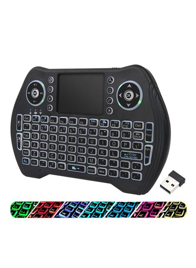 EASYTONE Backlit Mini Wireless Keyboard with Touchpad Mouse Combo with Rechargable Li-ion Battery & Multi-Media Handheld Keyboard for Google Android TV Box Smart TV X-Box PC HTPC PS3 PAD Windows Linux MacOS - Image 1